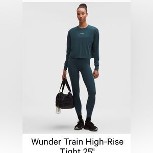 Lululemon wunder train high rise 25’’ indochine blue Leggings size 8